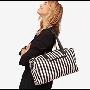 Black and White Striped Women's Bag